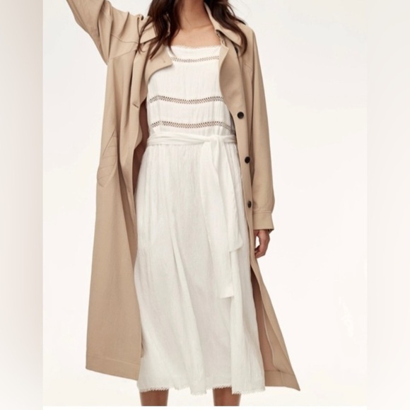 Wilfred Dresses & Skirts - ARITZIA WILFRED Sz M Honoree 100% Modal Tiered Skirt Spaghetti Straps Dress BLUE